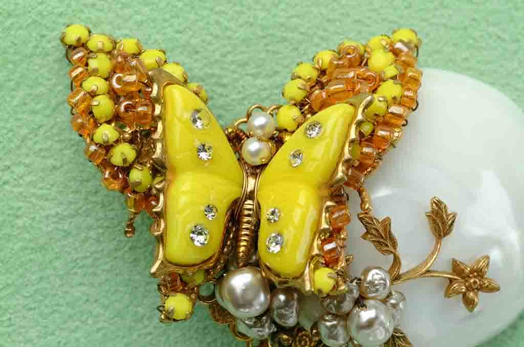 Miriam Haskell Vintage Yellow Butterfly Brooch-SOLD OUT - Sakura 