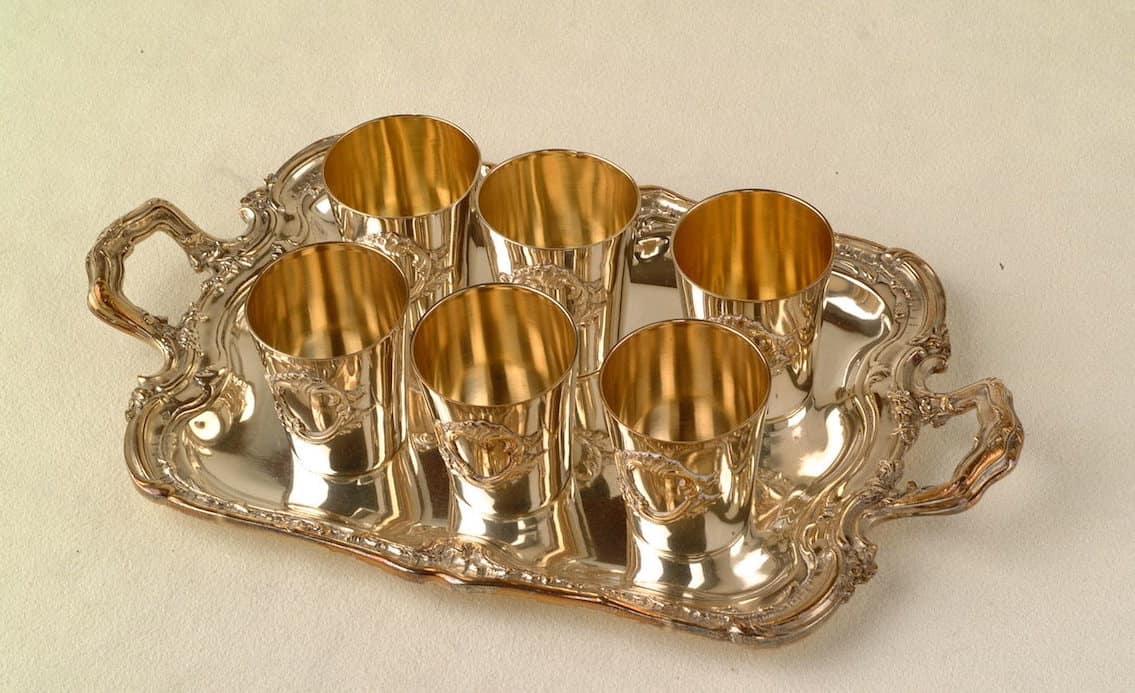 Antique Silver Cups and Tray - Sakura Antiquités